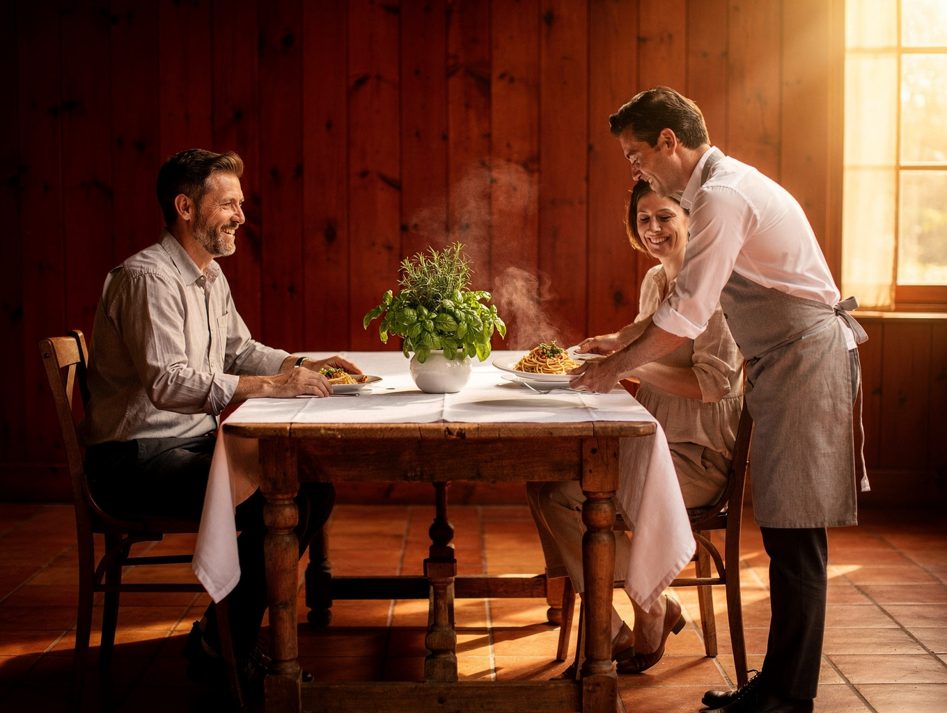 Guests enjoying a seasonal menu tasting session