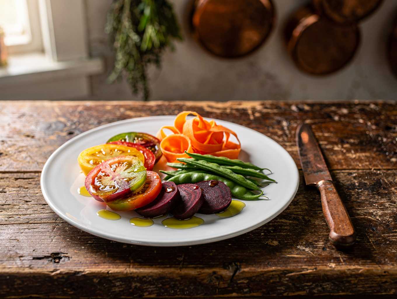 Exquisitely plated seasonal dinner course